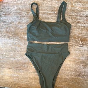 Aerie longline bikini top and high waist cheeky bottoms size small